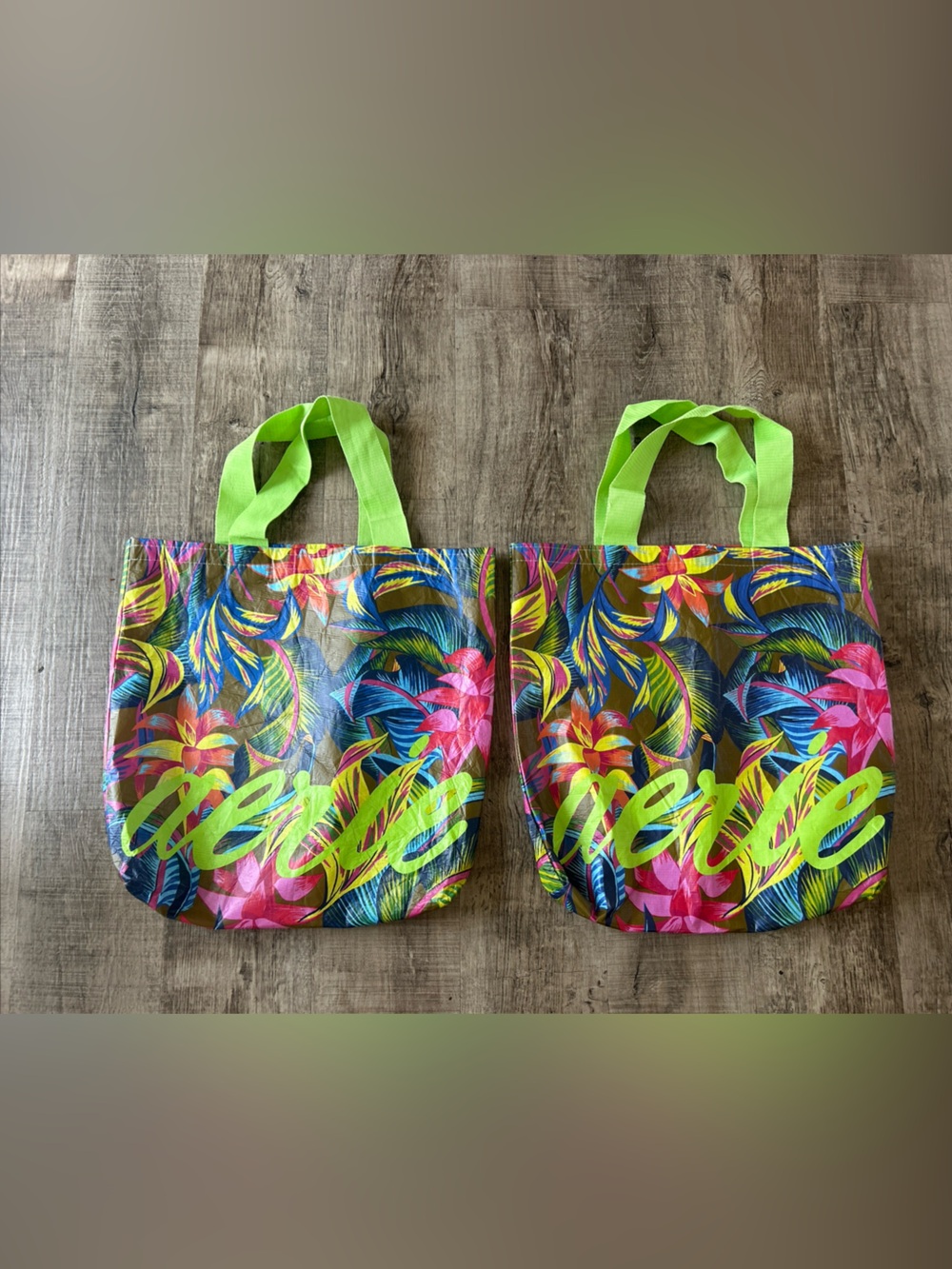 2X Tropical American Eagle Arie Beach Tote Reusable Bag Large 19"